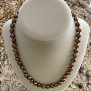 Honora 925 Sterling Silver Brown/Bronze Color 17" Necklace